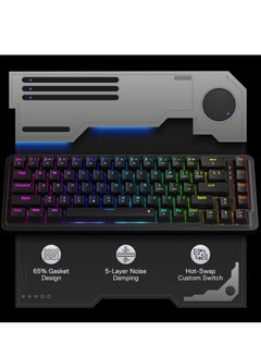 REDRAGON Wired Gasket RGB Gaming Keyboard K709 60%, 68 Keys Hot-Swap Compact Mechanical Keyboard w/Free-Mod Socket, 3-Layer Noise Dampening & Dedicated Arrow Keys, Quiet Custom Linear Switch  - Image 2