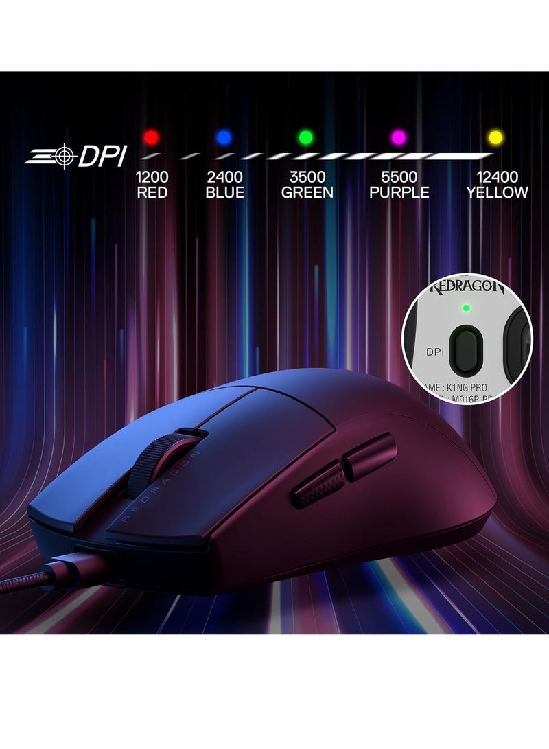 Wired Gaming Mouse M724 , 49G Ultra-Light 12,400 Max DPI Optical Gaming Mouse with 5 Programmable Buttons, Ergonomic Natural Grip Build, Software Supports DIY Keybinds & DPI, Black - pnsku/N70153874V/45/_/1739893691/6dc5cd15-f739-4cfe-aadf-80375ab251cd