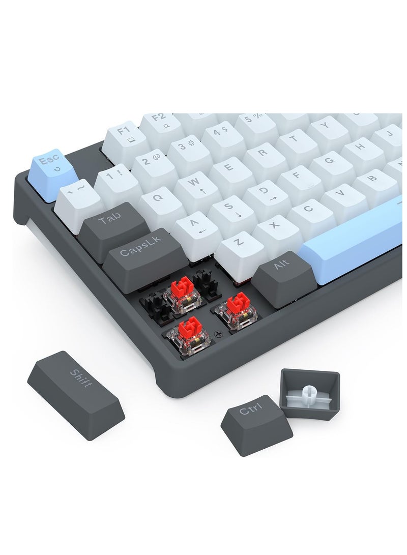 ريدراجون Wired 104 Keys Gaming Keyboard K718, Rainbow Backlit Wired Mechanical Keyboard w/Dedicated Knob Control, Sound Absorbing Foams, Upgraded Hot-swappable Socket, Mixed Color Keycaps, Red Switch  - Image 5