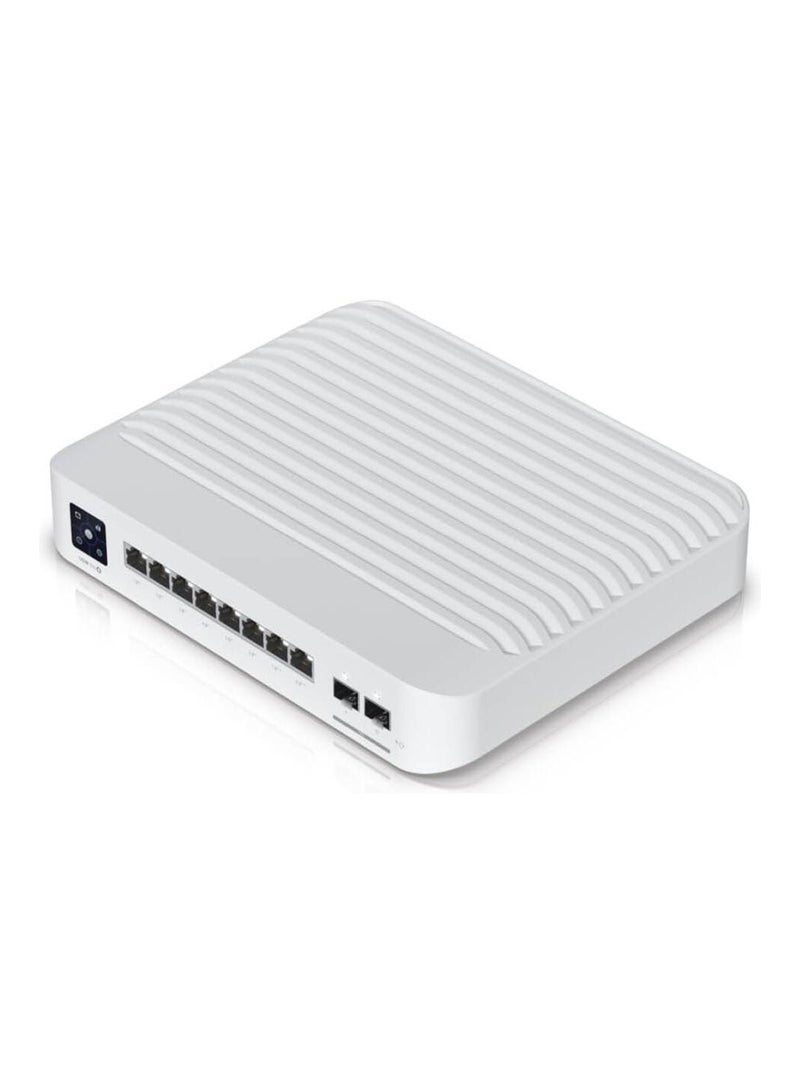 UBIQUITI Pro 8 PoE Switchl, 1.3" Touchscreen, AR Switch Management, 8-port, Layer 3 Switch with PoE+ & PoE++ Output, 120 W PoE Availability, Wall-Mountable Kit, USW-PRO-8-POE White  - Image 2