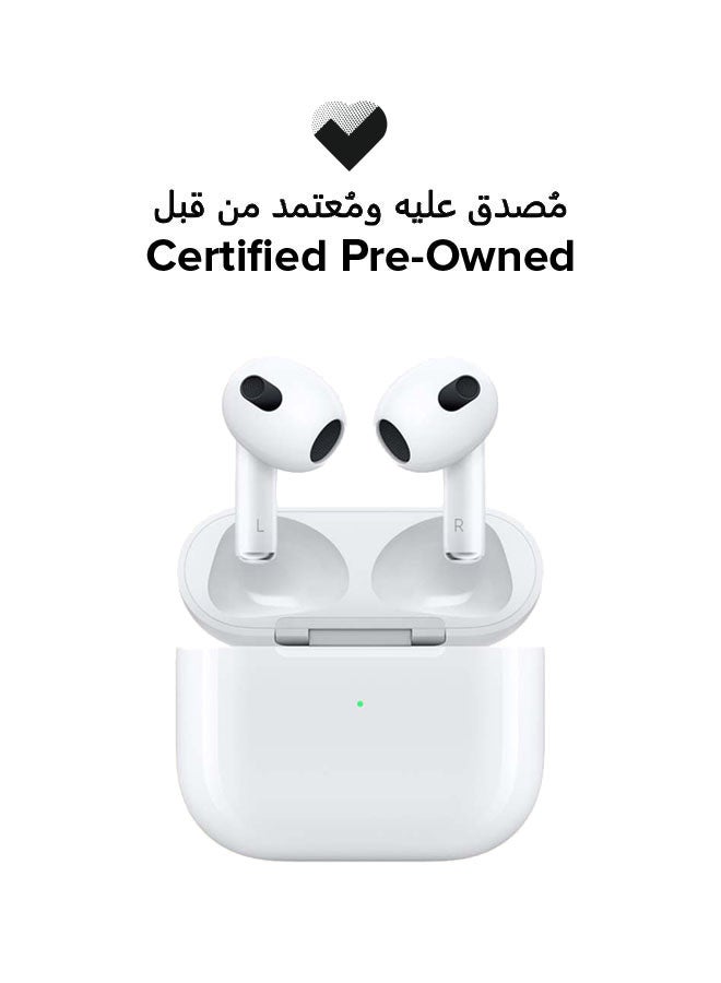 Apple - Certified Pre Owned - AirPods 3rd Gen With Lightning Charging Case White - Image 1