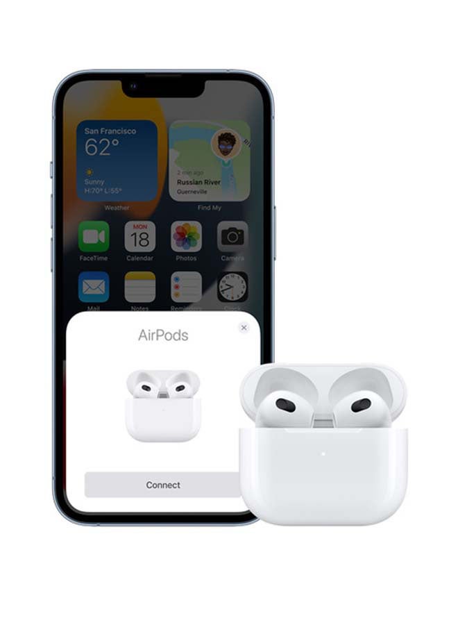 Apple - Certified Pre Owned - AirPods 3rd Gen With Lightning Charging Case White - Image 1