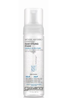 Giovanni Mousse Air-Turbo Charged, Hair Styling Foam - Lightweight for Natural Curls, Medium to Firm Hold, Add Texture & Shine, Curly Hair Products, No Parabens, Color Safe - 7 oz (Pack of 3) 7 Fl Oz (Pack of 3)Fluid Ounce  - Image 1