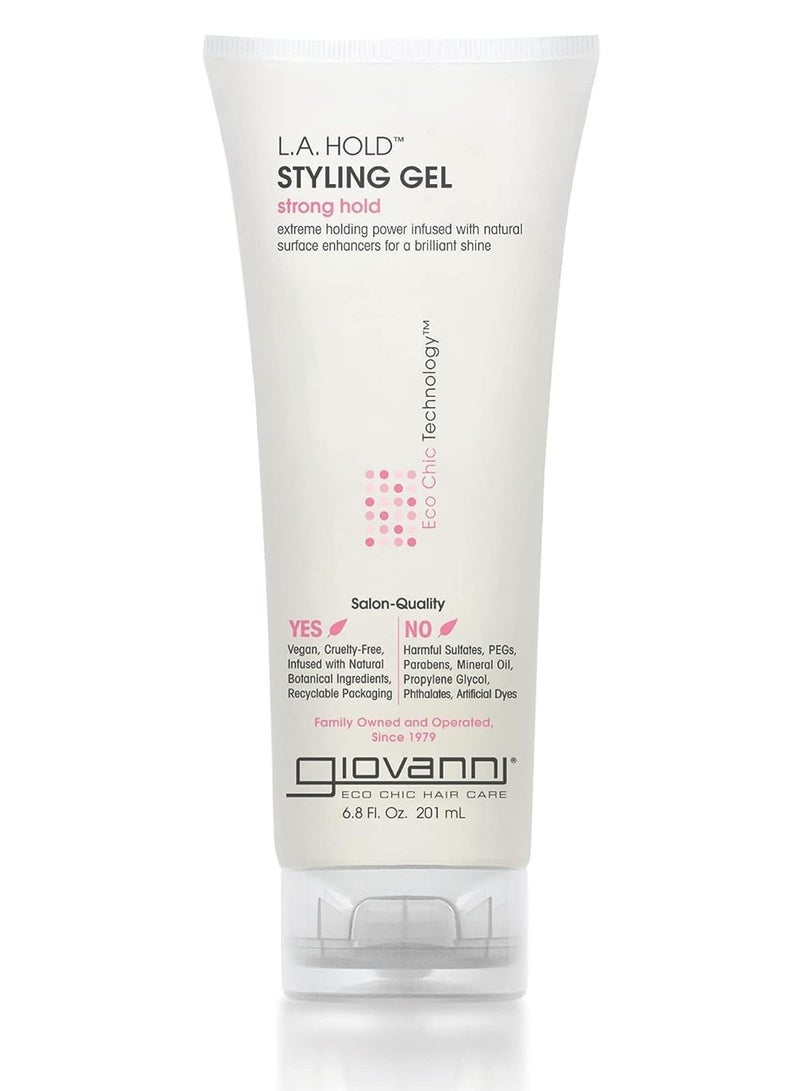 Giovanni L.A. Hold Styling Gel - Strong Hold, Hair Gel for Women and Men, Vegan, No Parabens or Phthalates, Infused with Natural Botanical Ingredients, Lightweight Hair Styling Gel - 6.8 oz (1 Pack) 6.8 Fl Oz  - Image 1