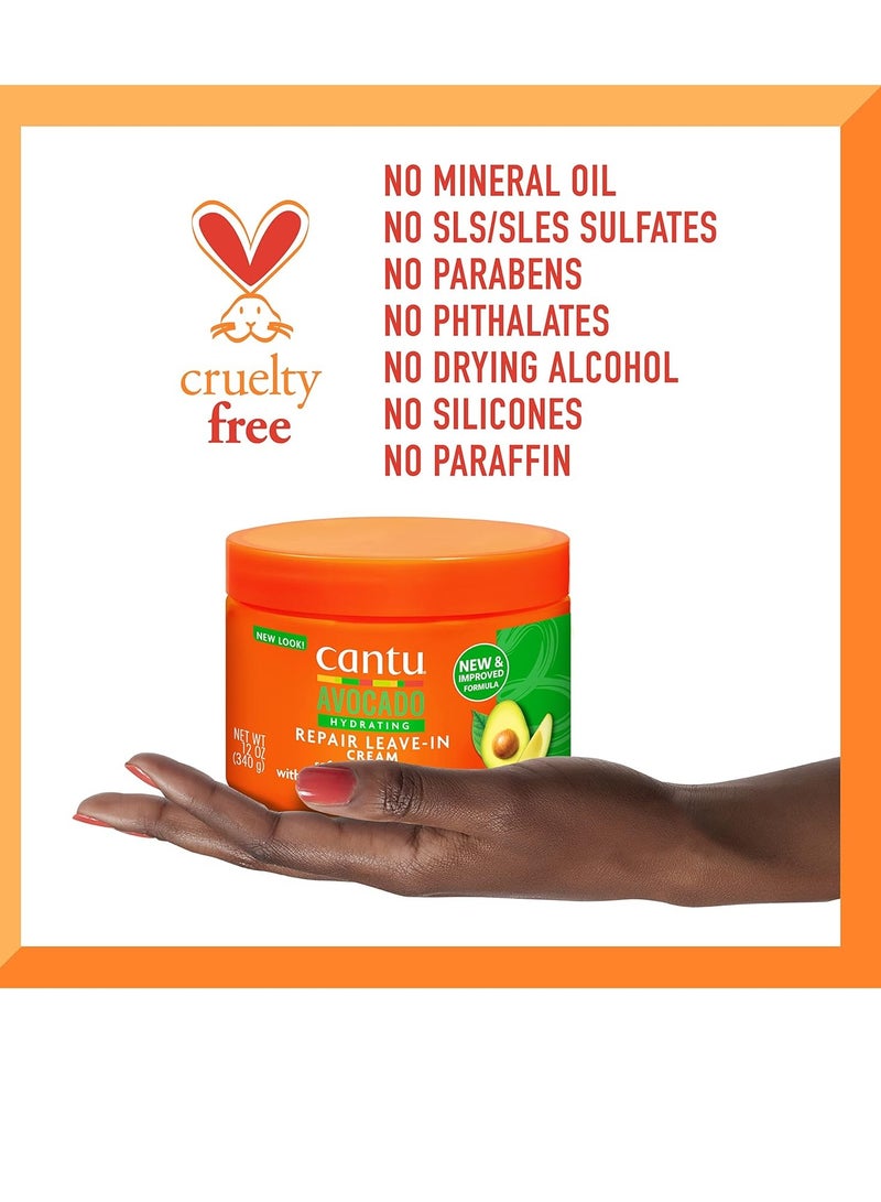 Cantu Avocado Hydrating Leave-In Conditioning Cream, 12 oz (Pack of 2) 12 oz (Pack of 2)  - Image 2