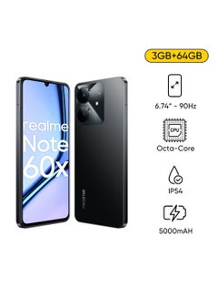 realme Note 60x 4G Dual SIM Marble Black 3GB RAM 64GB - Middle East Version  - Image 1