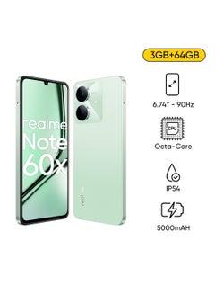realme Note 60x 4G Dual SIM Wilderness Green 3GB RAM 64GB  - Middle East Version  - Image 1