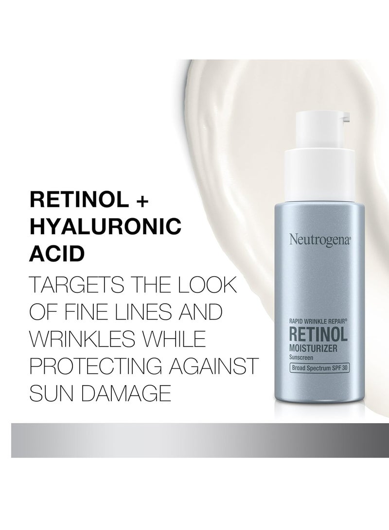 Neutrogena - Retinol Face Moisturizer, Rapid Wrinkle Repair with SPF 30 Sunscreen, Daily Anti-Aging Face Cream with Retinol & Hyaluronic Acid to Fight Fine Lines, Wrinkles, & Dark Spots 1 fl. oz.Fluid Ounce - Image 1