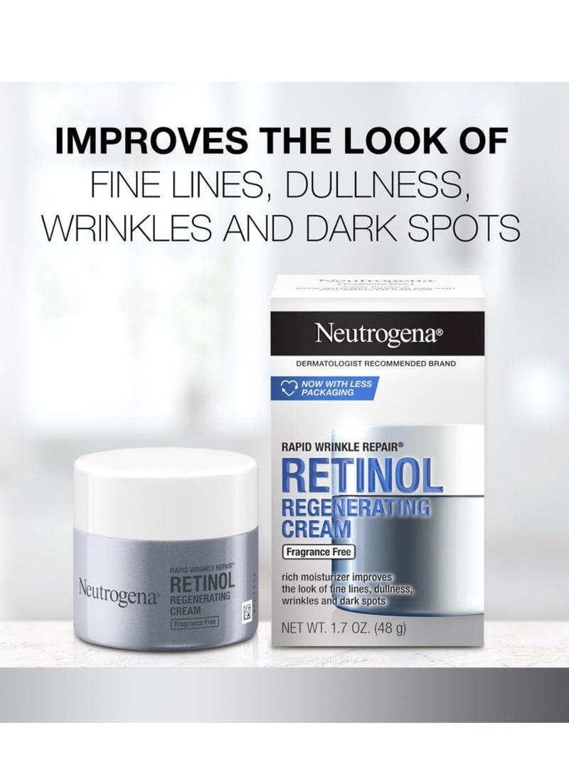 نيوتروجينا Retinol Face Moisturizer, Rapid Wrinkle Repair, Fragrance Free, Daily Anti-Aging Face Cream with Retinol & Hyaluronic Acid to Fight Fine Lines, Wrinkles, & Dark Spots, 1.7 oz - Packaging may vary 1.7 ozounce - Image 5