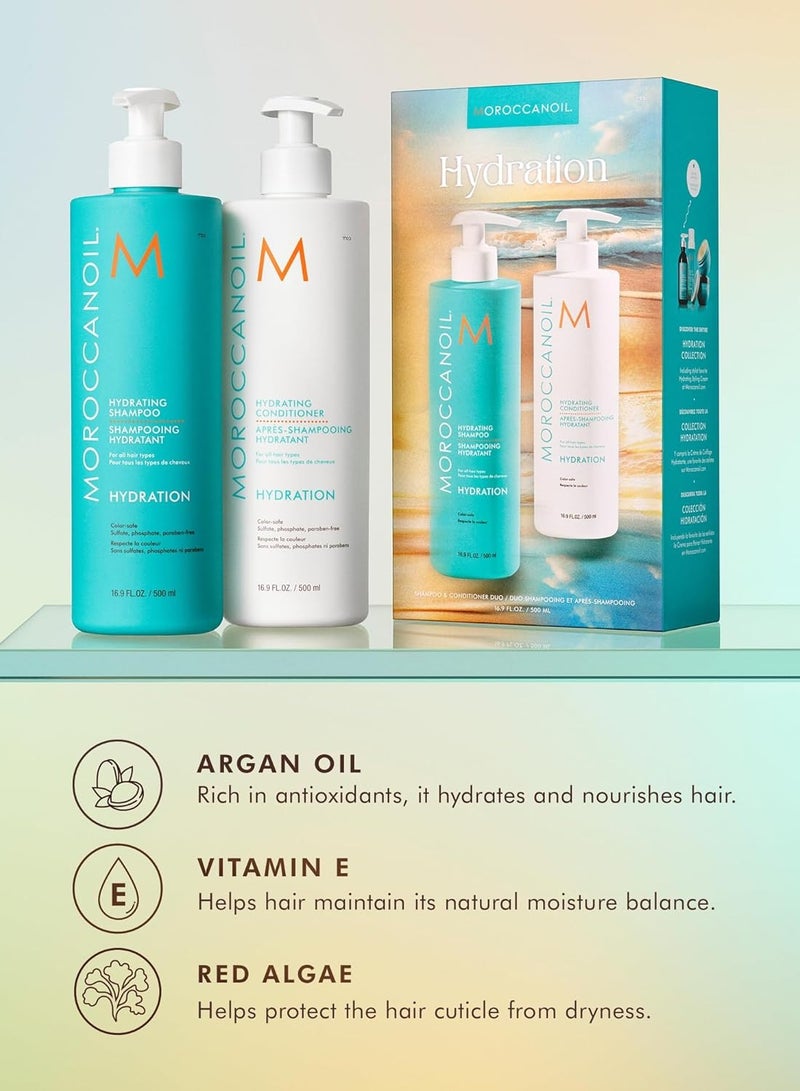 MOROCCANOIL Hydrating Shampoo and Conditioner Set, 500ml Each – Sulfate-Free, Moisturizing Hair Care Duo for Dry Hair  - Image 3