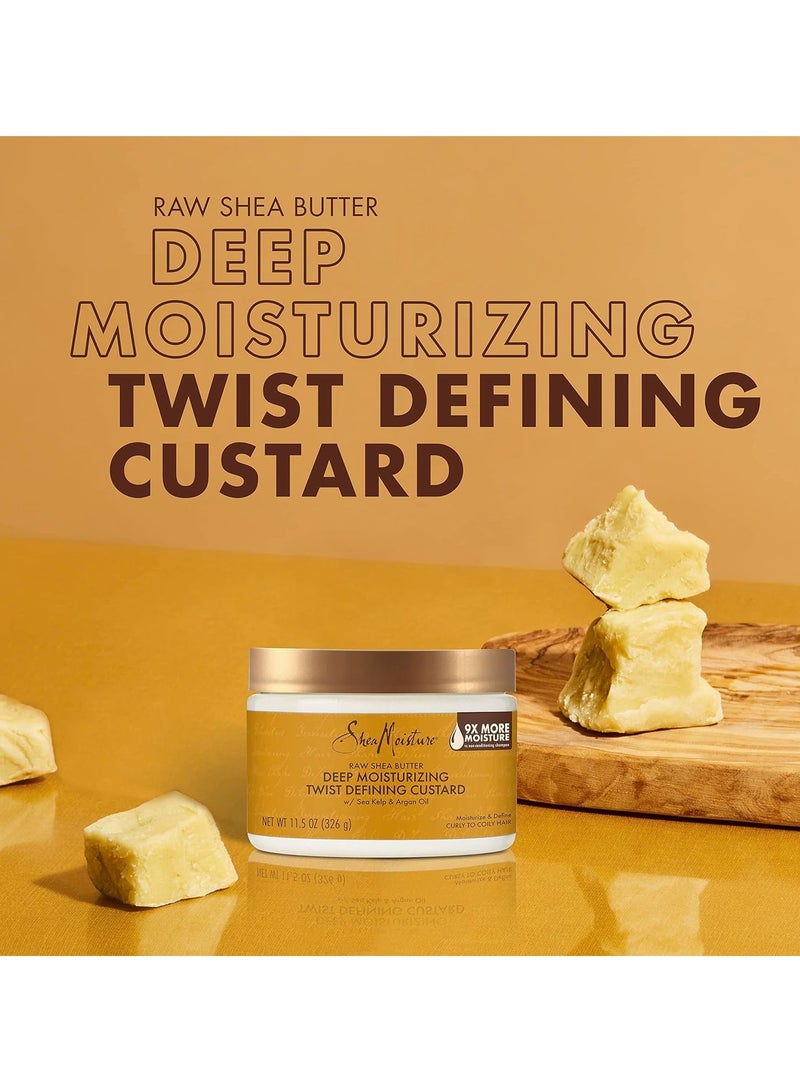 SheaMoisture - Raw Shea Butter Deep Moisturizing Twist Defining Custard To Moisturize and Define Your Curls 11.5 oz - Image 1