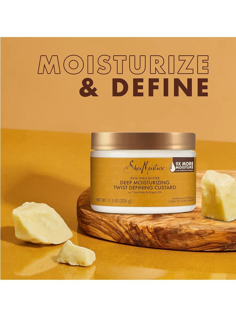 SheaMoisture - Raw Shea Butter Deep Moisturizing Twist Defining Custard To Moisturize and Define Your Curls 11.5 oz - Image 1