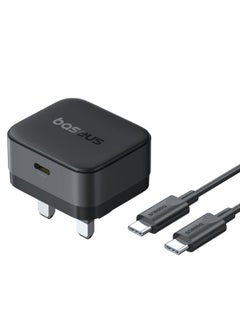 Palm Fast Charger 1C 20W UK Cluster Black (with Baseus Mini White Cable USB-C to USB-C 60W (20V/3A) 1M Cluster Black) Cluster Black