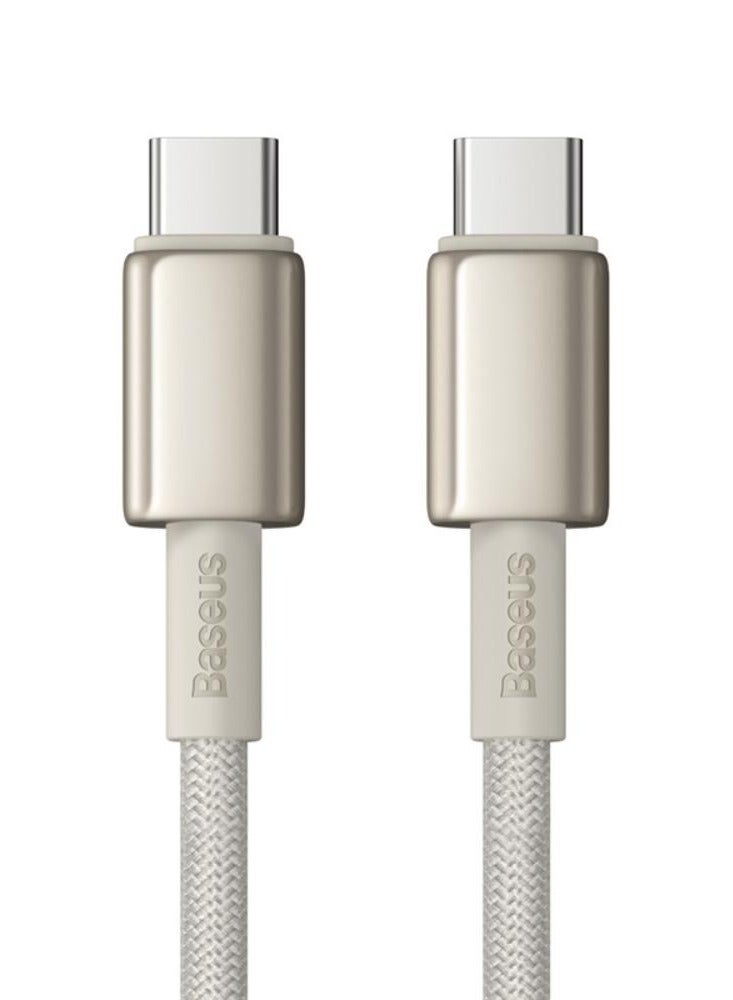 Baseus Tungsten Gold Fast Charging Data Cable Type-C to Type-C 100W 1M Titanium Galaxy Gold - Image 1