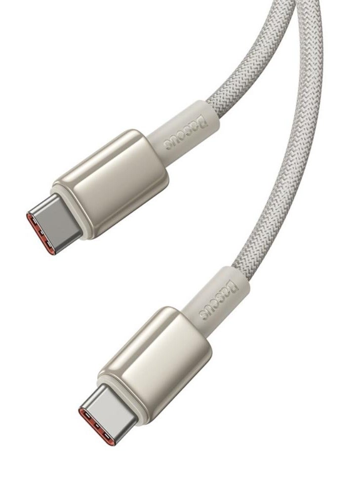 Baseus Tungsten Gold Fast Charging Data Cable Type-C to Type-C 100W 1M Titanium Galaxy Gold - Image 3