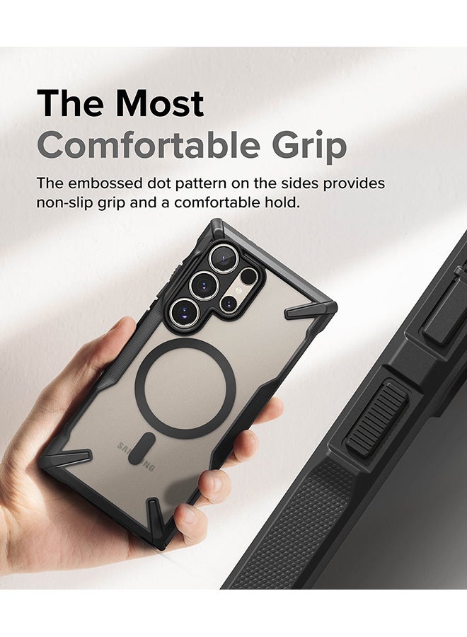 Ringke Fusion-X Magnetic Case For Samsung Galaxy S24 Ulta Case Cover Anti-Fingerprint Rugged Shockproof Protective Phone Cover - Matte Black  - Image 3