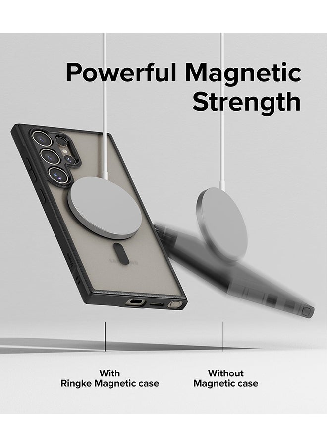 Ringke Fusion Bold Magnetic For Samsung Galaxy S24 Ultra Case Cover Firm Grip Frame Anti-Yellowing Frosted Hard Back Shockproof Bumper Cover - Matte Black - Image 5