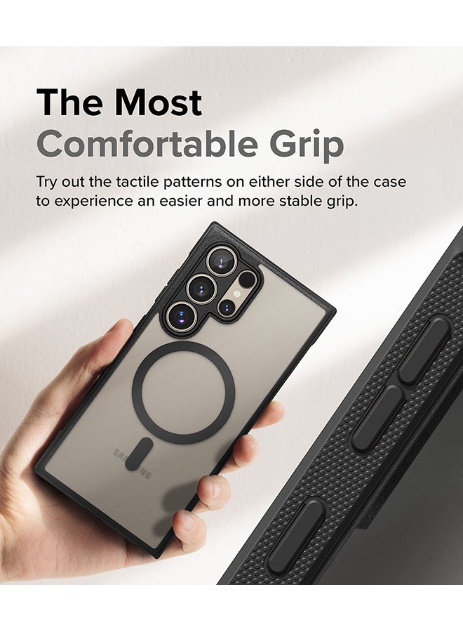 Ringke Fusion Bold Magnetic For Samsung Galaxy S24 Ultra Case Cover Firm Grip Frame Anti-Yellowing Frosted Hard Back Shockproof Bumper Cover - Matte Black - Image 3