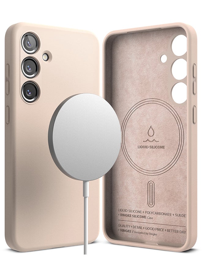 رينجك غطاء سيليكون مغناطيسي لجهاز سامسونج جالكسي S24 ألترا مع مغناطيس قوي شعور ناعم يدوم طويلاً ظهر مضاد للبصمات - Image 1