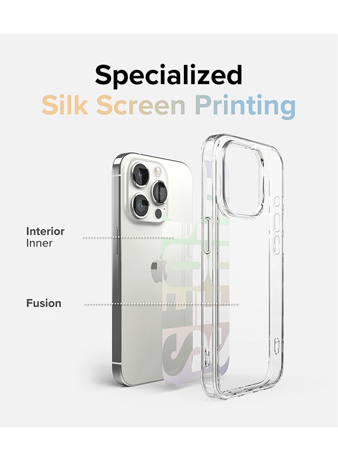 Ringke Fusion Design Case Compatible with iPhone 15 Pro Anti-Scratch Minimal Yellowing Clear Hard Back Shockproof Bumper Phone Cover -  Seoul Seoul - Image 5
