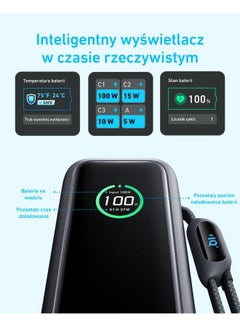 آنكر 25000 mAh Anker Zolo Power Bank (25K, 165W, Built-In USB-C and Retractable Black  - Image 5