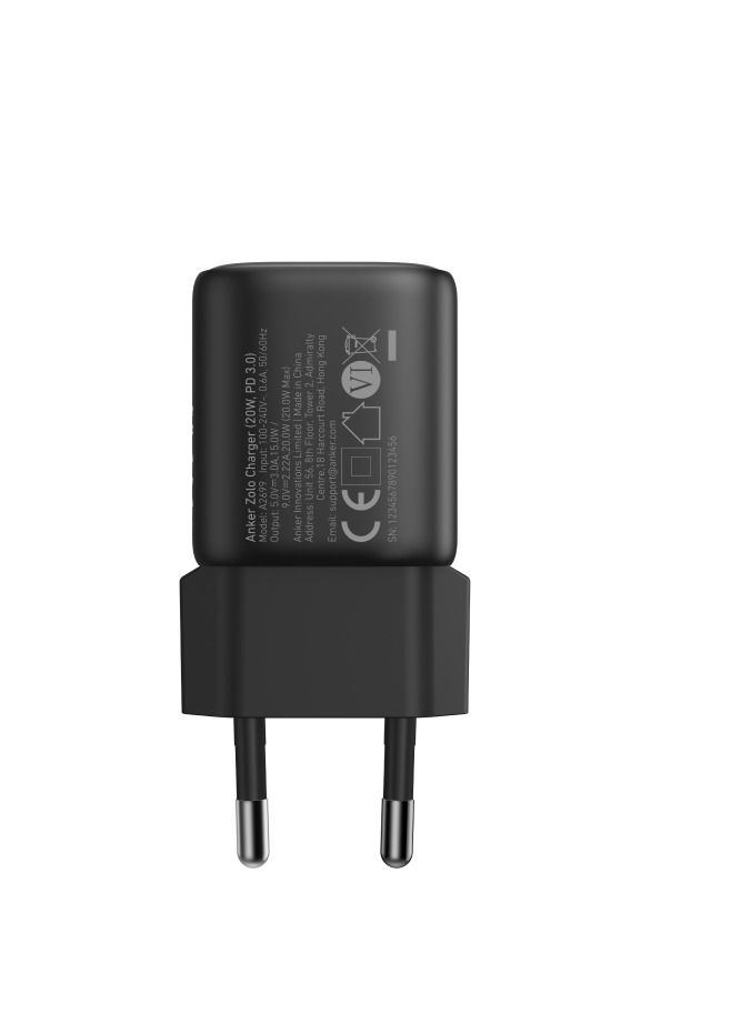 Anker - Anker Zolo 1C Wall Charger Type-C 20 W Fast Charging, Improved Temperature Control, Small Design and Charge 3X Faster, Compatible with iPhone, iPad, Samsung, Pixe Black - Image 1
