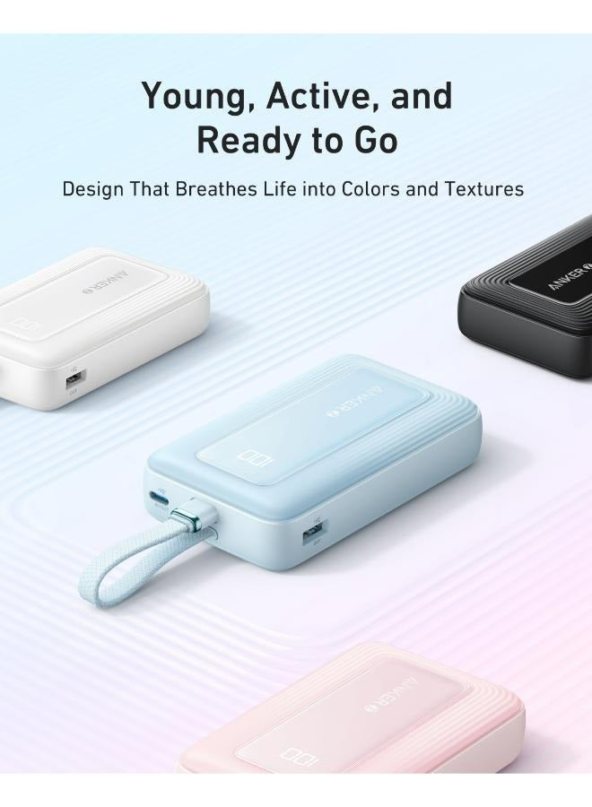 آنكر - 20000 mAh Anker Power Bank (20K, 30W, Built-In USB-C  Cable)  B2B - UN (excluded CN) Blue - Image 1