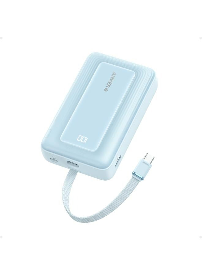 آنكر - 20000 mAh Anker Power Bank (20K, 30W, Built-In USB-C  Cable)  B2B - UN (excluded CN) Blue - Image 1