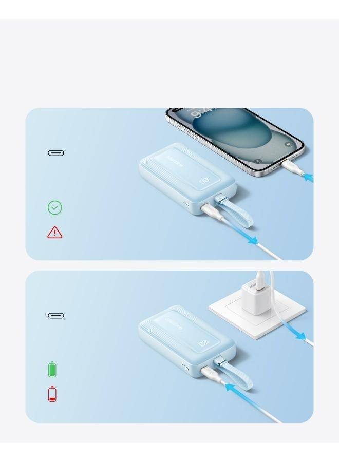 آنكر - 20000 mAh Anker Power Bank (20K, 30W, Built-In USB-C  Cable)  B2B - UN (excluded CN) Blue - Image 1
