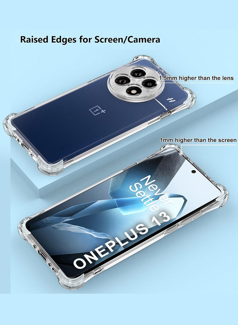 MARGOUN OnePlus 13 Gorilla Case Cover TPU Clear Protective Case Rugged Shockproof and Durable Back Cover with 1 Shockproof 3D Screen Protector - Pack of 2 - Clear-2 - Image 2