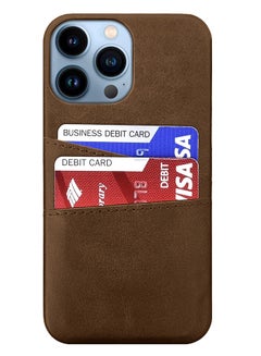 MARGOUN iPhone 13 Pro Max Case Cover Leather with Card Holder for Men Women Phone Case - Brown-1  - Image 2