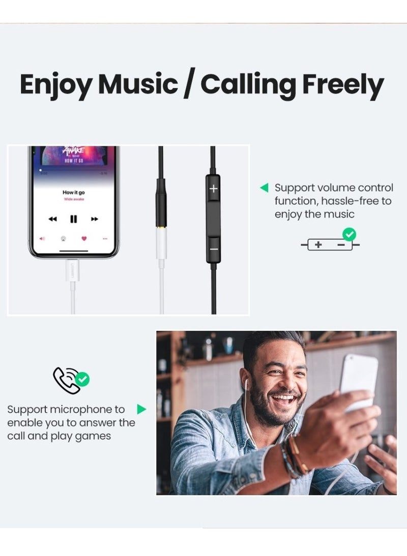 Ugreen - Lightning to AUX 3.5mm Headphone Jack Adapter - White - Image 1