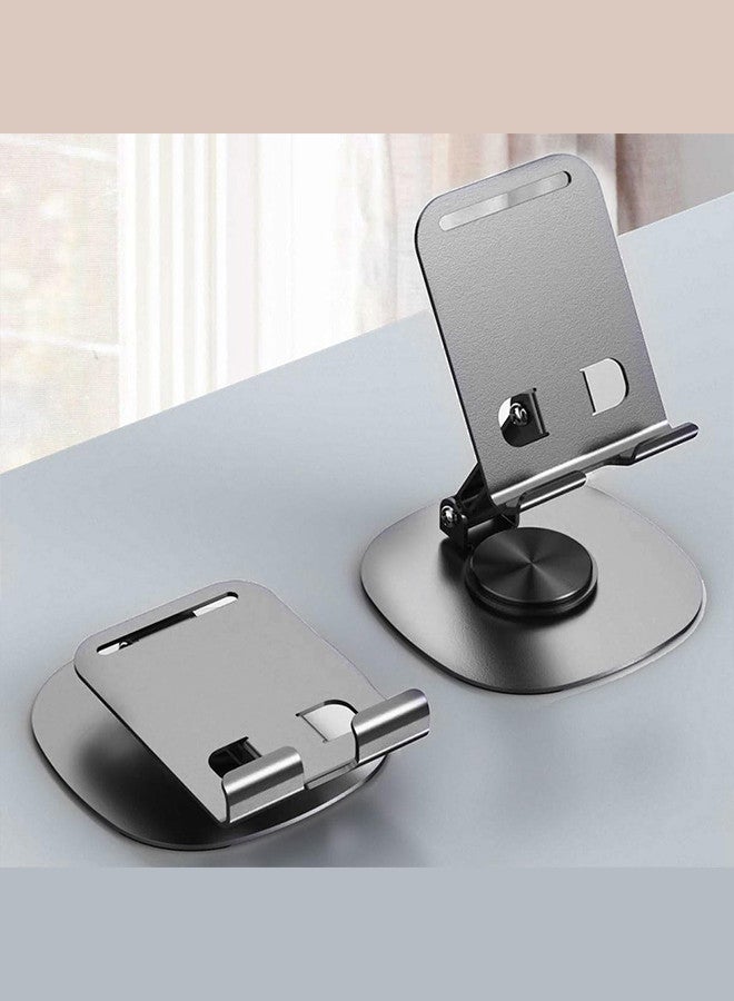 MARGOUN Dual Folding Phone Stand 360° Rotatable Collapsible Bracket Desk Holder Compatible with All Mobile Phones iPhone Switch - K72 Steel - Image 1