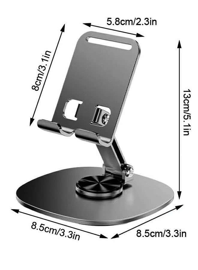 MARGOUN Dual Folding Phone Stand 360° Rotatable Collapsible Bracket Desk Holder Compatible with All Mobile Phones iPhone Switch - K72 Steel - Image 5