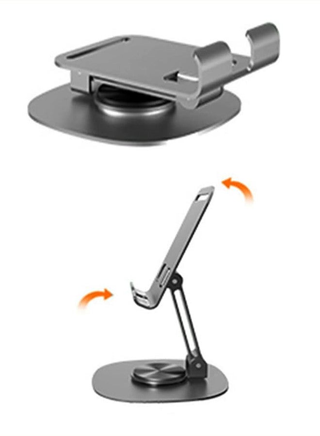 MARGOUN Dual Folding Phone Stand 360° Rotatable Collapsible Bracket Desk Holder Compatible with All Mobile Phones iPhone Switch - K72 Steel - Image 4