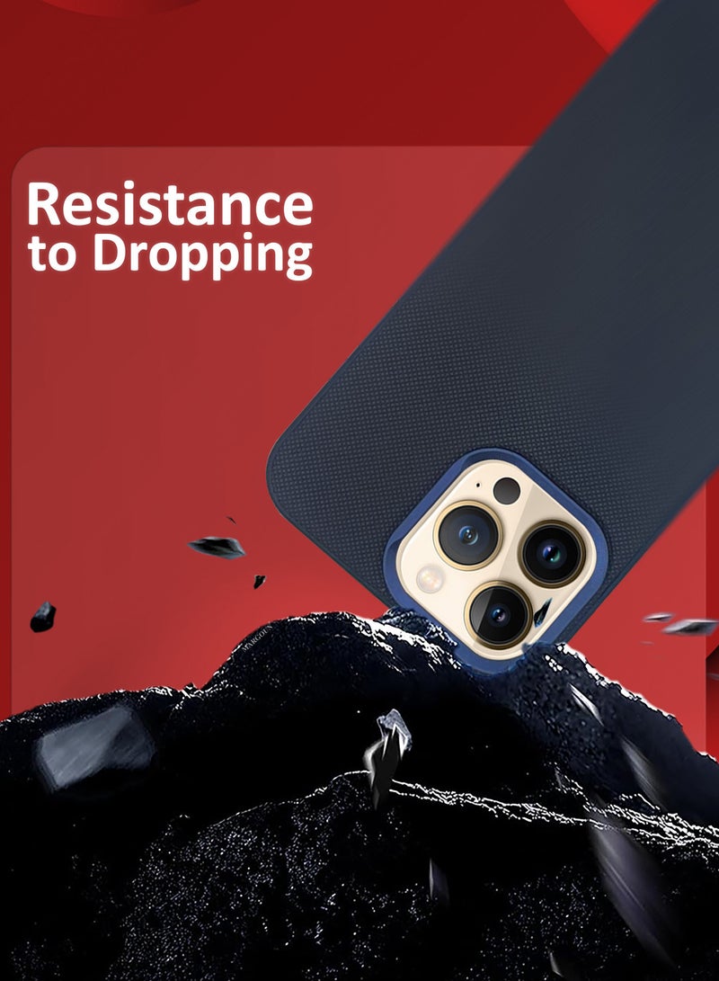 MARGOUN iPhone 13 Pro Max Vegan Leather Case Cover, Slim Fit, Raised Edges for Camera and Screen Protection Blue-1 - Image 5