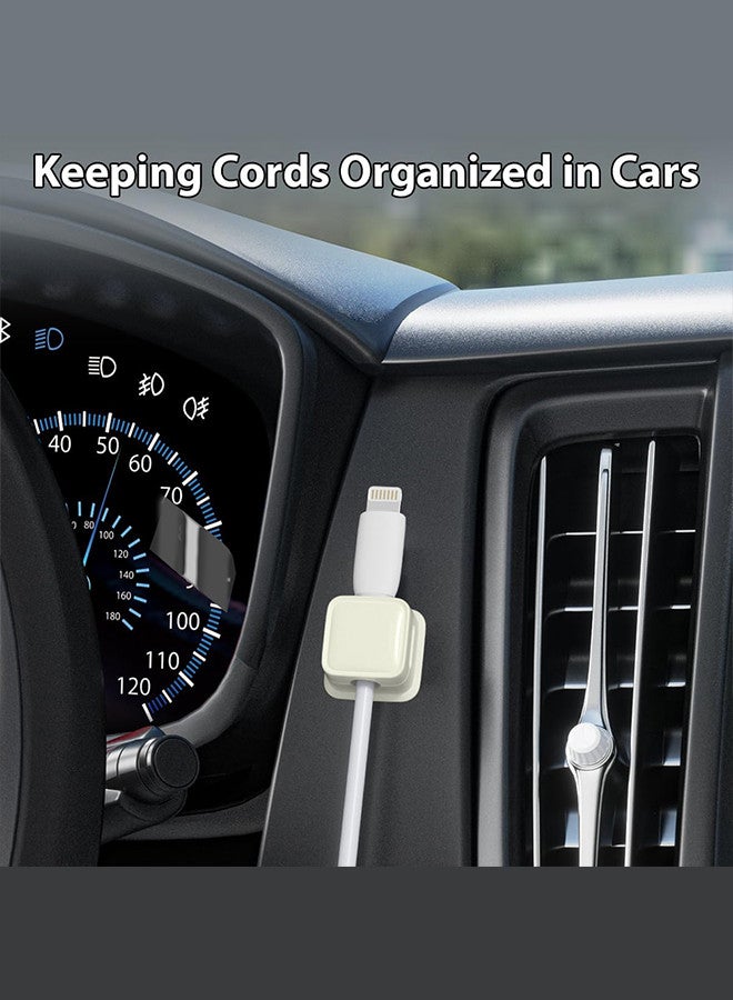 MARGOUN Magnetic Cord Organizer 12Packs Management Cable Clips Adhesive Wire Keeper Wire Holder,Under Desk Cord Hider for Bedside Nightstand Table Desktop USB Wall Car Office Workspace Accessories Beige - Image 2