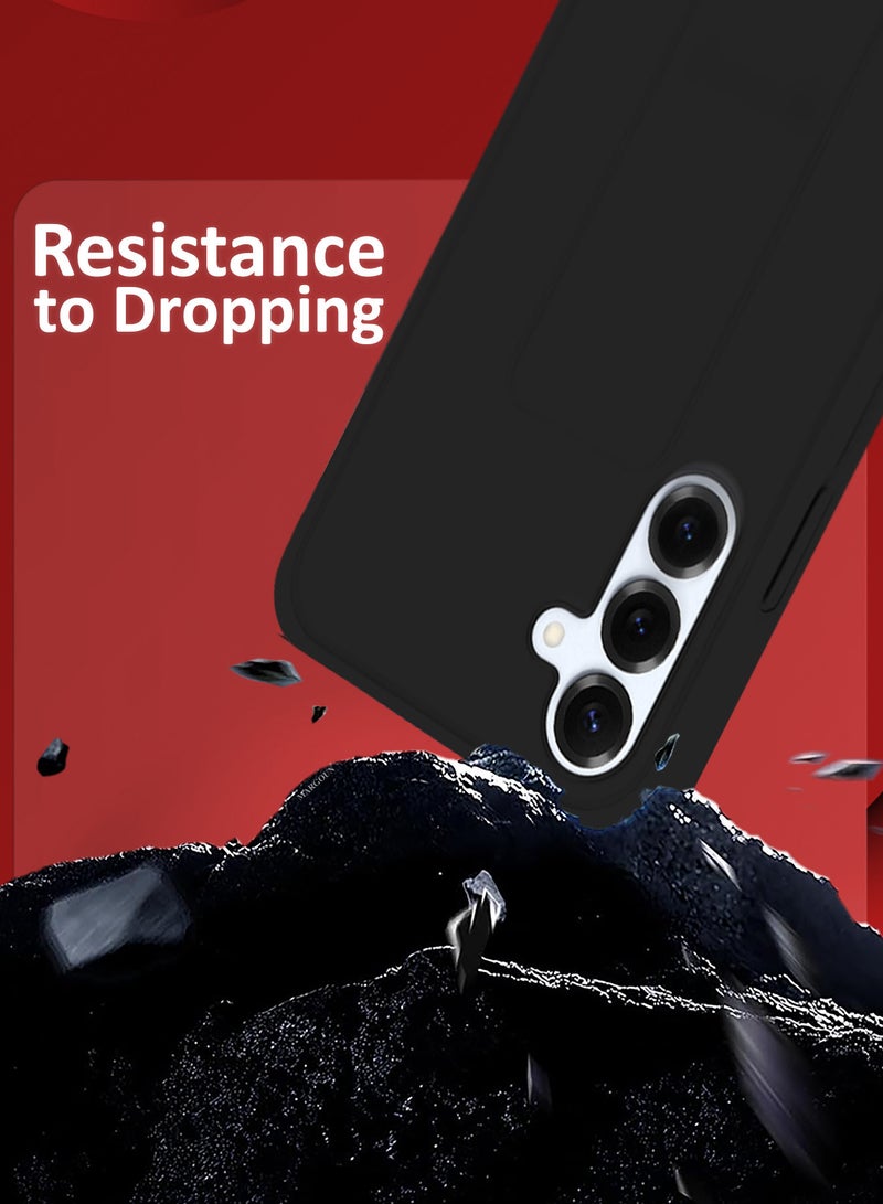 MARGOUN Galaxy S25 Plus Case Cover Silicone with Stand Function Shockproof and Anti Scratch Finger Grip Case - Black-1 - Image 5