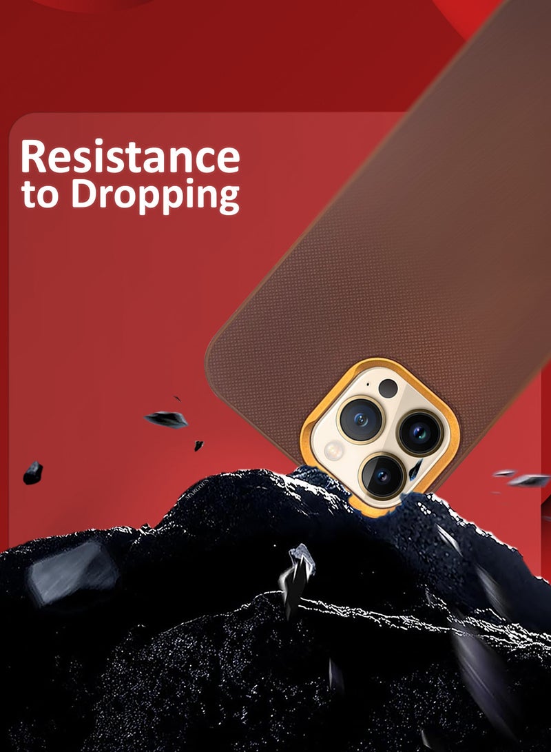 MARGOUN iPhone 13 Pro Max Vegan Leather Case Cover, Slim Fit, Raised Edges for Camera and Screen Protection Brown-1 - Image 5