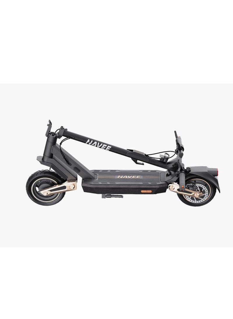 نافي - Nav GT3 scooter with a speed of 25 km/h and a motor of 350 watts. It can bear a weight of 120 kg. It travels up to 50 km. It has dual assistance, anti-slip and supports Apple Find My service. 118 x 58,5 x 54 Cm - Image 1
