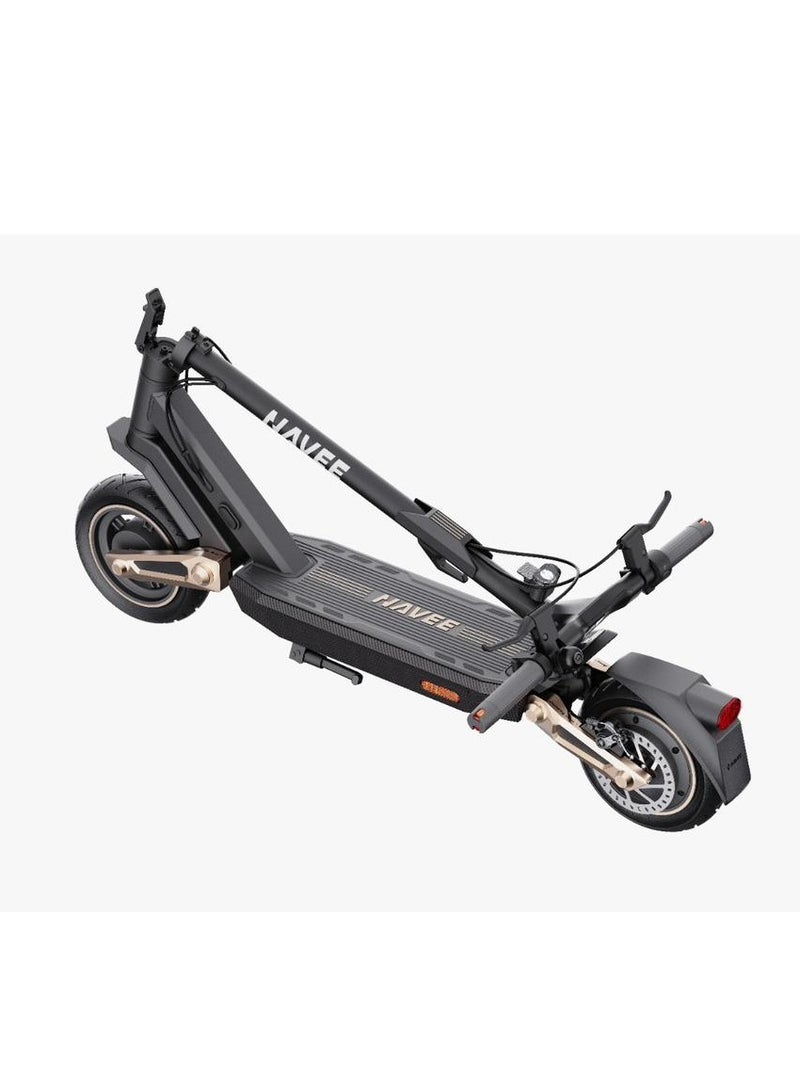 نافي - Nav GT3 scooter with a speed of 25 km/h and a motor of 350 watts. It can bear a weight of 120 kg. It travels up to 50 km. It has dual assistance, anti-slip and supports Apple Find My service. 118 x 58,5 x 54 Cm - Image 1