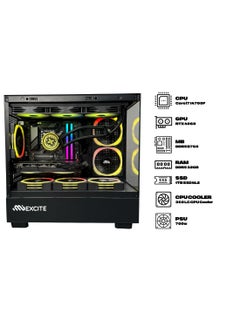 ام اي اكسايت Gaming PC G6MATX PRO With Core i7 14700F CPU Processor/ Nvidia GeForce RTX 4060 Graphics/   32GB RAM DDR5 /1TB SSD/  Windows 11 Pro/ Black  - Image 2