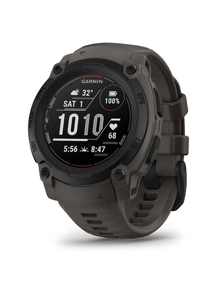 GARMIN Instinct E - 40MM - Black with Charcoal Band - Up to 14 Days of  Battery life  - 0.6" Sunlight-visible, transflective memory-in-pixel (MIP), Chemically strengthened glass, Heart Rate Monitor, All day stress monitor, Smart notification, Tap to Pay, iOS and Android compatible Black with Charcoal Band  - Image 1