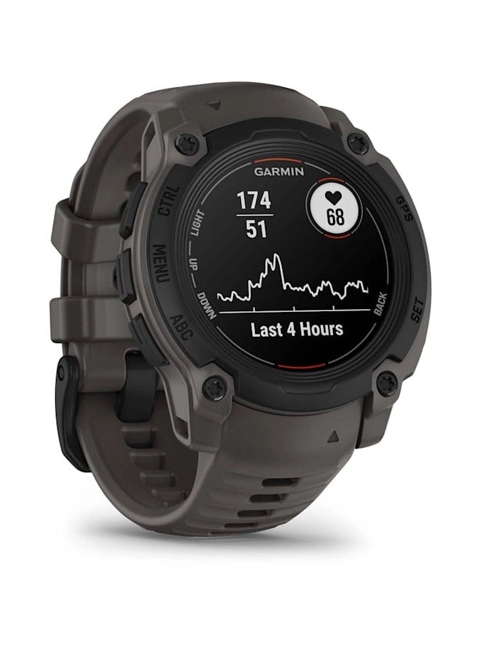 GARMIN Instinct E - 40MM - Black with Charcoal Band - Up to 14 Days of  Battery life  - 0.6" Sunlight-visible, transflective memory-in-pixel (MIP), Chemically strengthened glass, Heart Rate Monitor, All day stress monitor, Smart notification, Tap to Pay, iOS and Android compatible Black with Charcoal Band  - Image 3