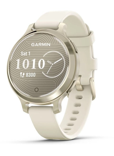 Lily 2 Active - 38MMLunar Gold with Bone Silicone Band - Up to 9 Days of  Battery life  - 0.84" LCD display, Corning Gorilla Glass 3, Heart Rate Monitor, Women Health Tracking, Smart notification, Tap to Pay, iOS and Android compatible Lunar Gold
