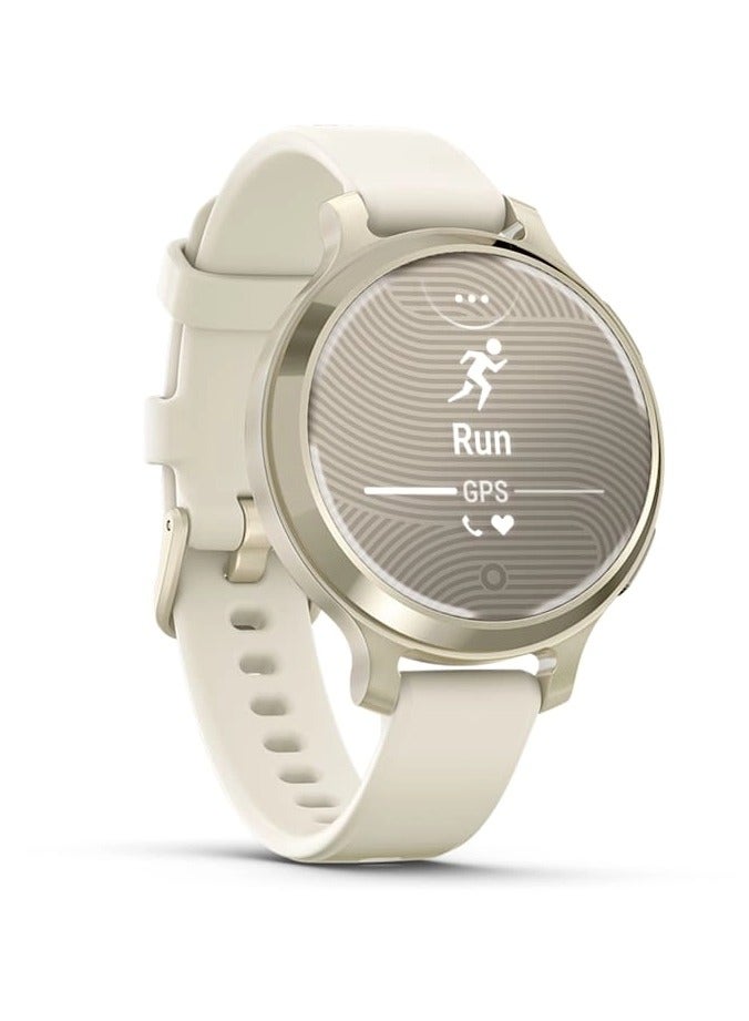 GARMIN Lily 2 Active - 38MMLunar Gold with Bone Silicone Band - Up to 9 Days of  Battery life  - 0.84" LCD display, Corning Gorilla Glass 3, Heart Rate Monitor, Women Health Tracking, Smart notification, Tap to Pay, iOS and Android compatible Lunar Gold  - Image 4