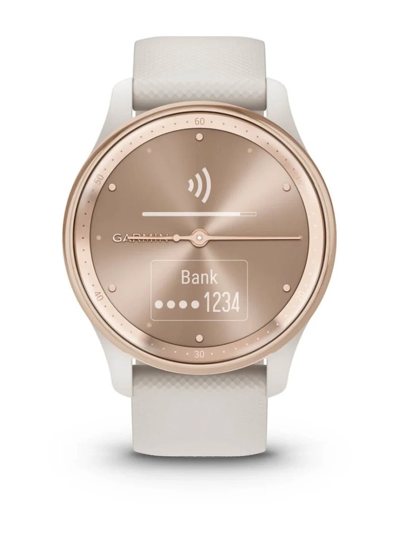 جارمين ساعة فيفوموف تريند - 40 مم - إطار من الفولاذ المقاوم للصدأ بلون الخوخ مع علبة عاجية وحزام سيليكون - Image 4