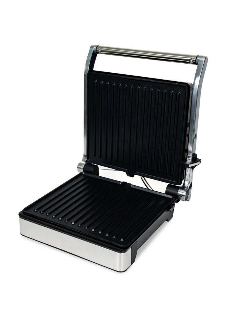 كليكون Clikon 2000W Contact Grill – Non-Stick Coating, Easy-to-Clean, 180° Flat Open BBQ Grill, Lock Handle for Vertical Storage, Stainless Steel & Bakelite Body 2000 W CK2476 black - Image 1