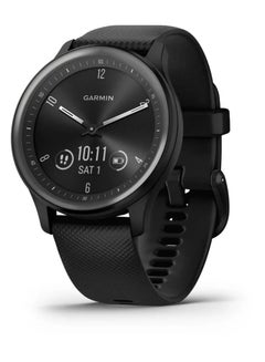 GARMIN Vívomove Sport - 40mm - Black Case and Silicone Band with Slate Accents  - Image 1