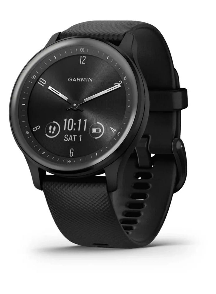 GARMIN Vívomove Sport - 40mm - Black Case and Silicone Band with Slate Accents  - Image 1